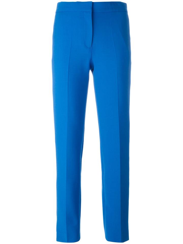 Victoria Victoria Beckham Ankle-length Trousers, Women's, Size: 8, Blue, Polyester/virgin Wool/spandex/elastane/silk