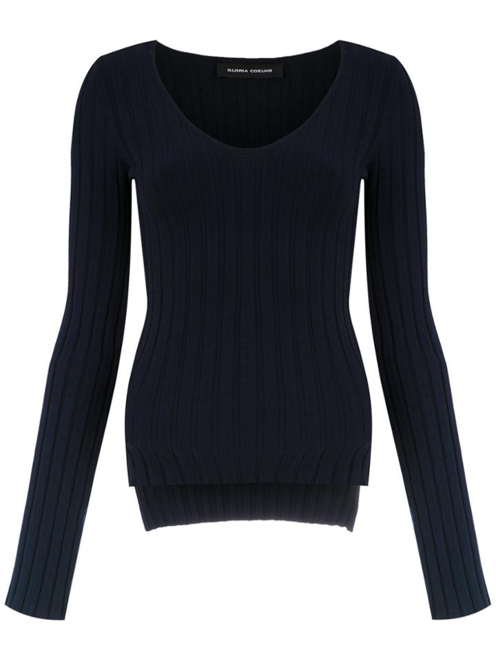 Gloria Coelho Ribbed Blouse - Black