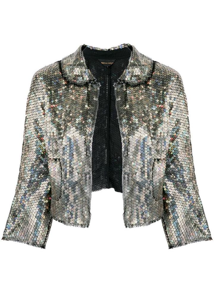 Comme Des Garçons Pre-owned Sequinned Cropped Jacket - Metallic