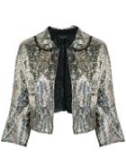 Comme Des Garçons Pre-owned Sequinned Cropped Jacket - Metallic
