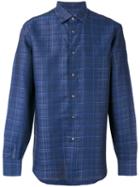 Brioni - Checked Shirt - Men - Cotton/linen/flax - M, Blue, Cotton/linen/flax