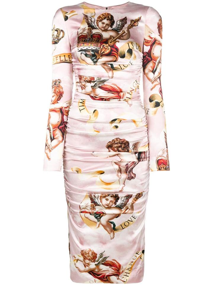 Dolce & Gabbana Angels Print Dress - Pink