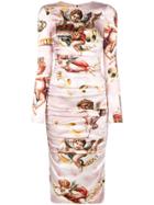 Dolce & Gabbana Angels Print Dress - Pink