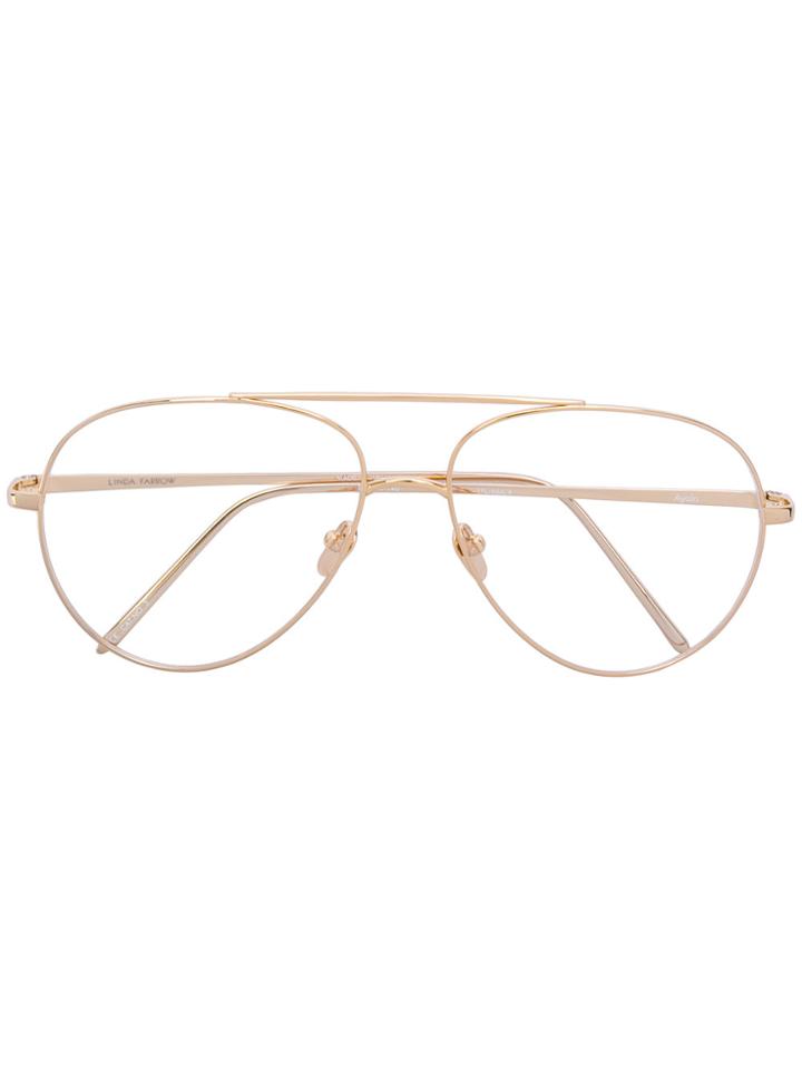 Linda Farrow Gallery Aviator Sunglasses - Yellow & Orange