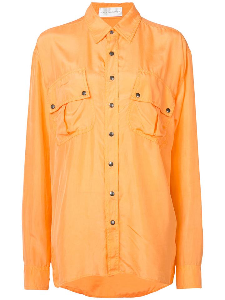Contrast Shirt - Women - Silk - S, Yellow/orange, Silk, Faith Connexion