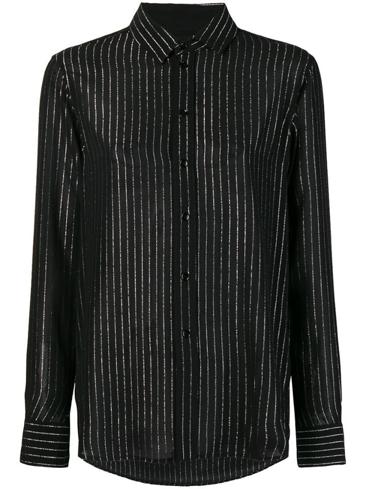 Saint Laurent Striped Loose Shirt - Black