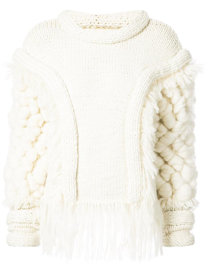 Prabal Gurung Long Sleeve Sweater - White