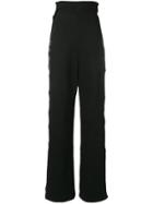 Diesel Red Tag Buttoned Wide Leg Track Pants - Black