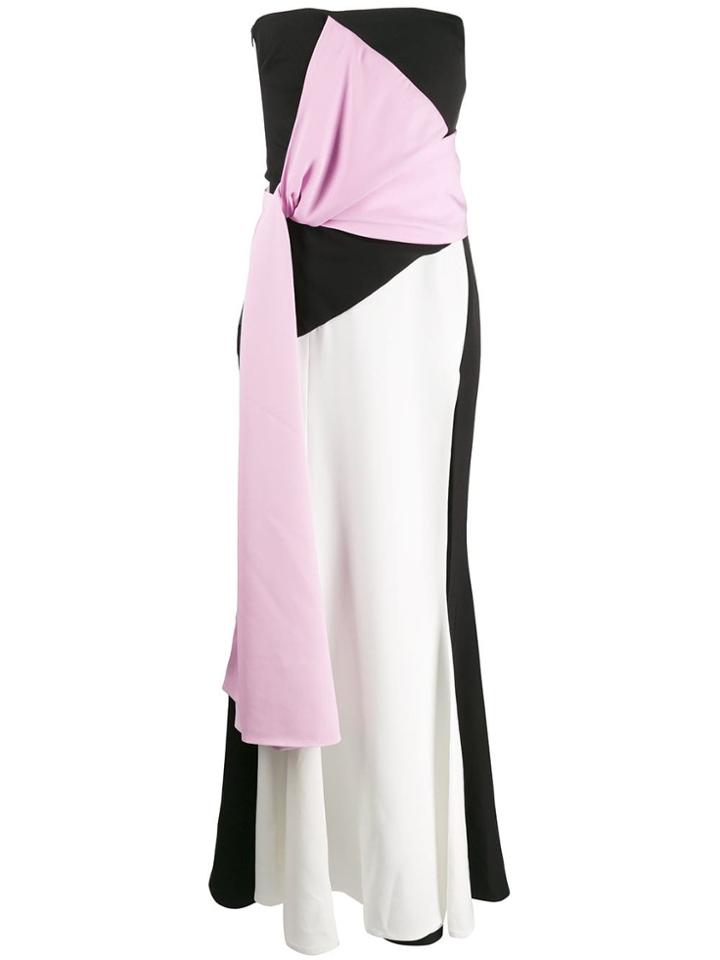 Avaro Figlio Colour Block Strapless Dress - Black