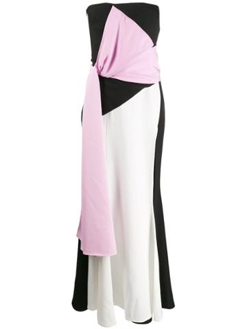 Avaro Figlio Colour Block Strapless Dress - Black