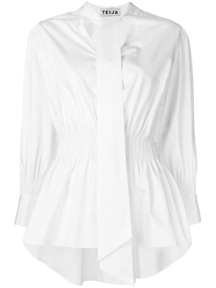 Teija Pussy-bow Blouse - White