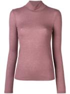 Nanushka Turtleneck Fitted Sweater - Pink & Purple