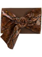Attico Wide Snakeskin-effect Belt - Brown