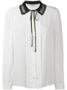 Miu Miu Lace Collar Blouse, Women's, Size: 42, White, Silk/cotton/polyamide