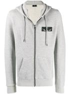 Marcelo Burlon County Of Milan Wings Patch Zipped Hoodie - Grey
