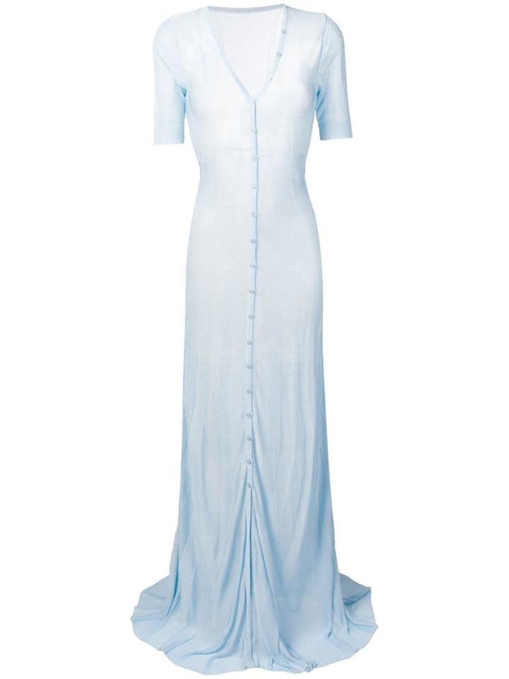 Jacquemus Ribbed Button-up Dress - Blue