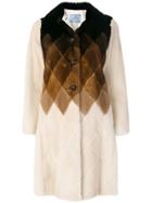 Prada Dégradé Rhombus Panel Coat - Neutrals