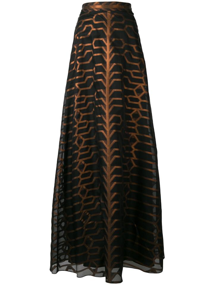 Temperley London Geo Printed Full Length Skirt - Black