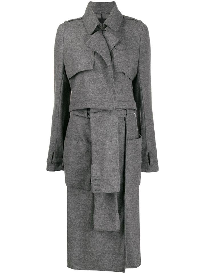 Rta Single Breasted Coat - Grey