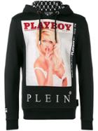 Philipp Plein X Playboy Printed Crystal Hoodie - Black