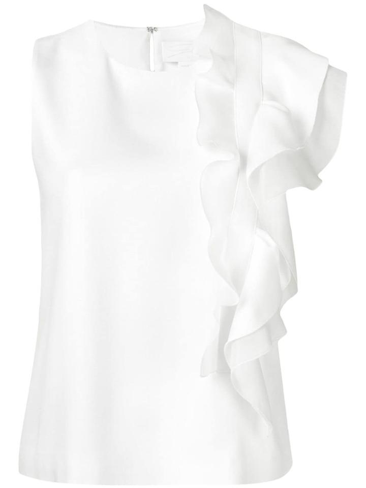 Genny Ruffled Sleeveless Blouse - White