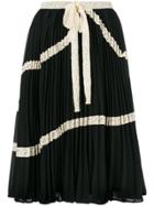 Red Valentino Lace-embroidered Flared Skirt - Black