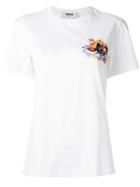 Msgm Sequins Figure T-shirt, Women's, Size: Xs, White, Cotton