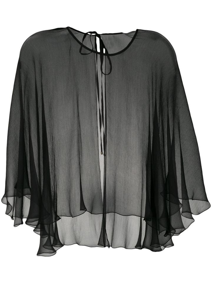 Maria Lucia Hohan Mousseline Cape - Black