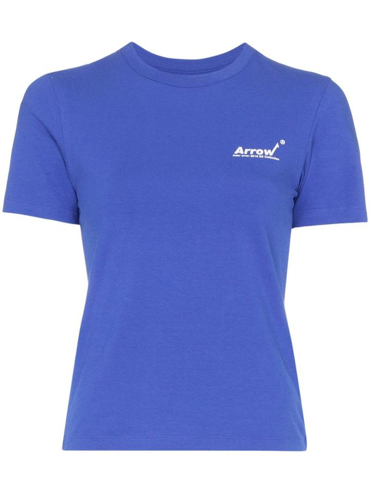 Ader Error Logo-print Cotton T-shirt - Blue