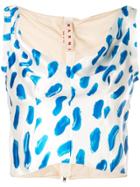 Marni Brush Stroke Print Top - White