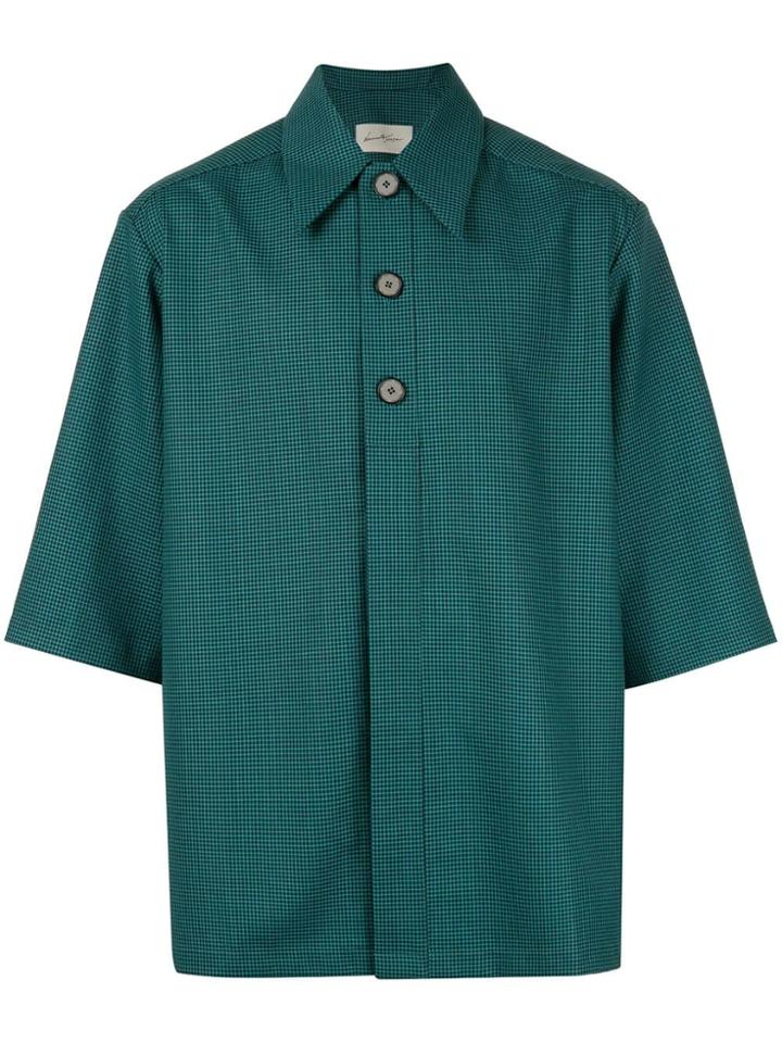Necessity Sense Checked Henley Shirt - Green