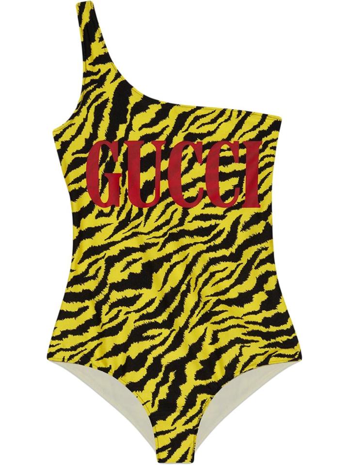 Gucci Sparkling Swimsuit With Zebra Print - Yellow