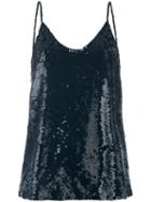 P.a.r.o.s.h. - Sequin Camisole Top - Women - Polyamide/spandex/elastane/pvc - Xs, Blue, Polyamide/spandex/elastane/pvc