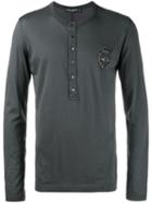 Dolce & Gabbana Bee & Crown Embellished T-shirt, Men's, Size: 52, Grey, Cotton/silk/copper/polyester