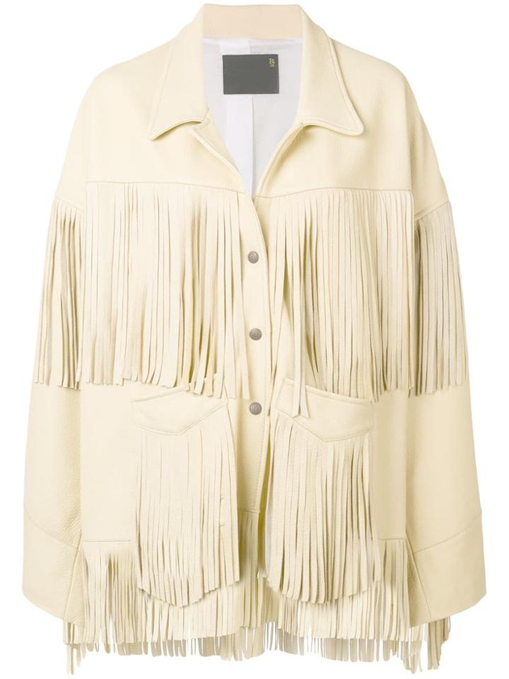 R13 Fringed Oversized Jacket - Yellow