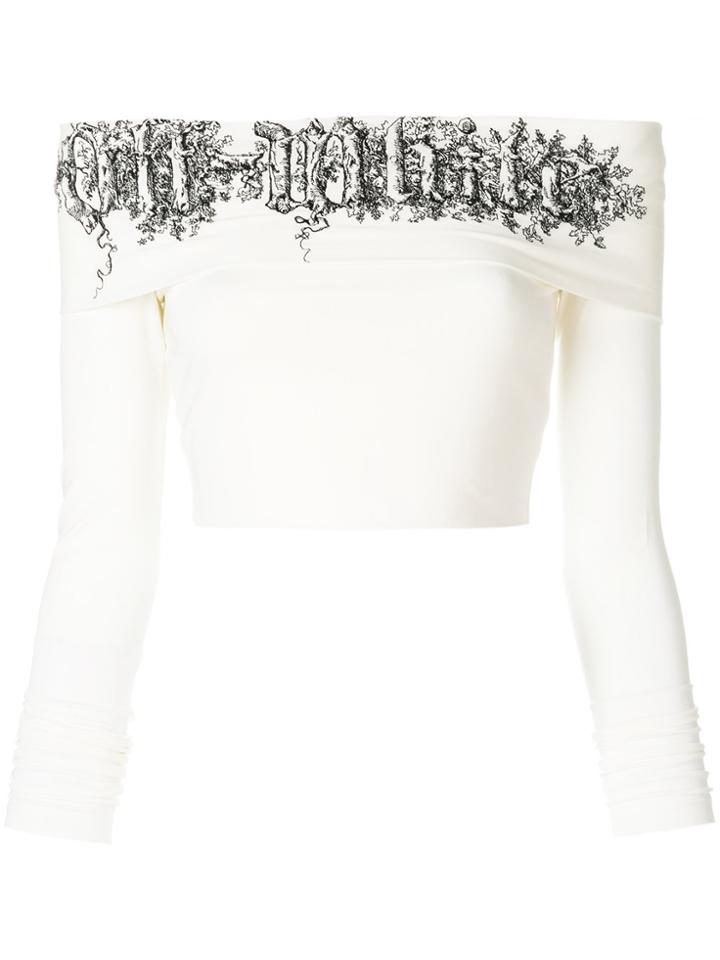 Off-white Front Logo Strapless Top