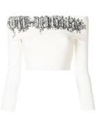 Off-white Front Logo Strapless Top
