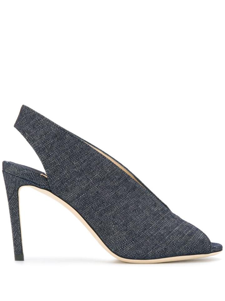 Jimmy Choo Shar 85 Denim Sandals - Blue