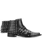 Alexander Mcqueen Studded Fringe Ankle Boots - Black