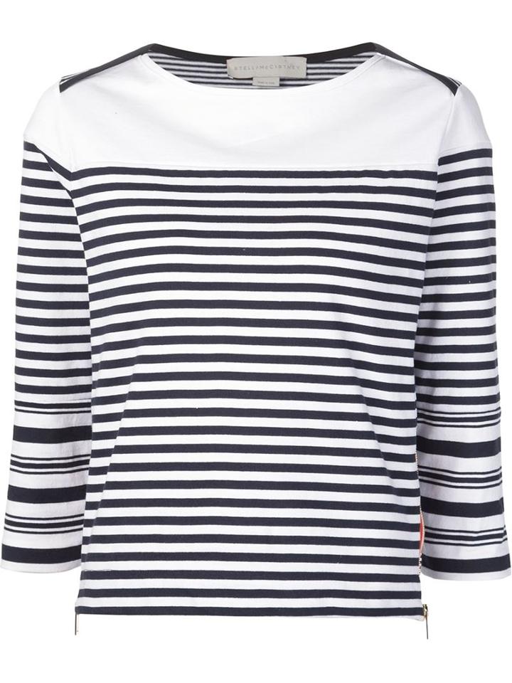 Stella Mccartney Striped T-shirt, Women's, Size: 42, White, Cotton
