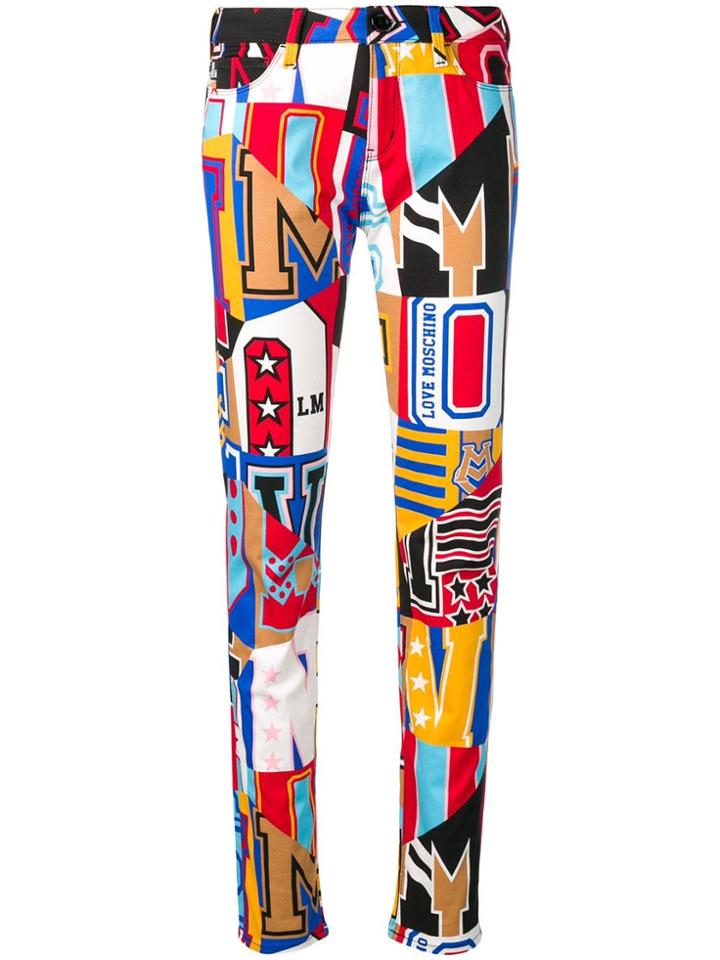 Love Moschino Multicoloured Graphic Trousers - Black