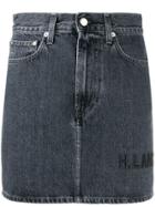Helmut Lang Femme Hi Mini Denim Skirt - Grey