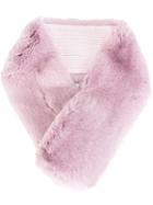 N.peal Fur Neckwarmer, Women's, Pink/purple, Rabbit Fur/cashmere