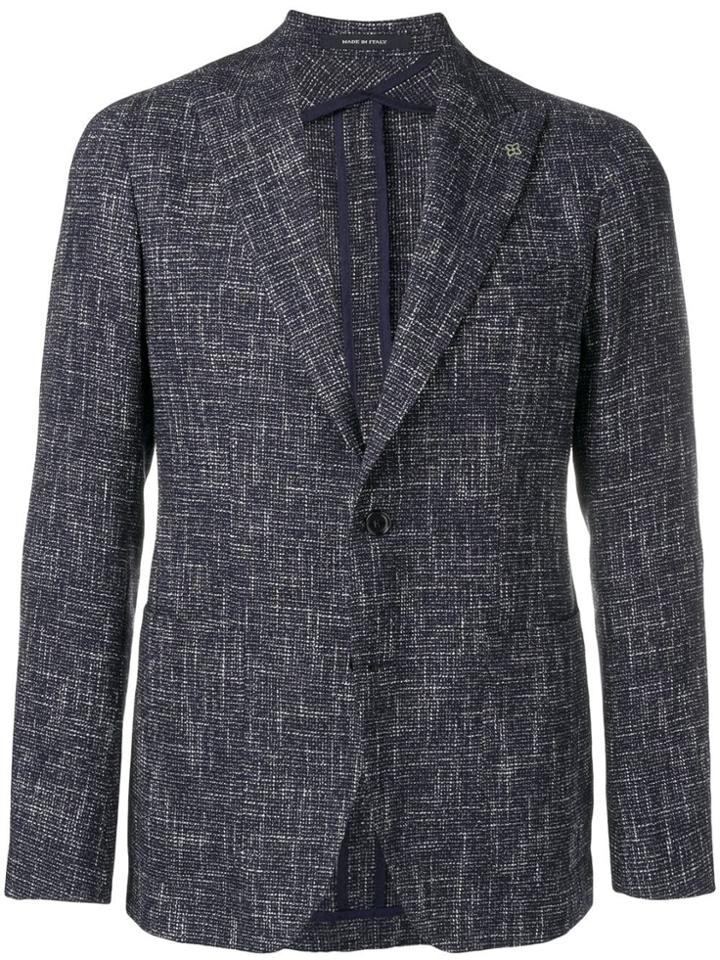 Tagliatore Flecked Single-breasted Blazer - Blue