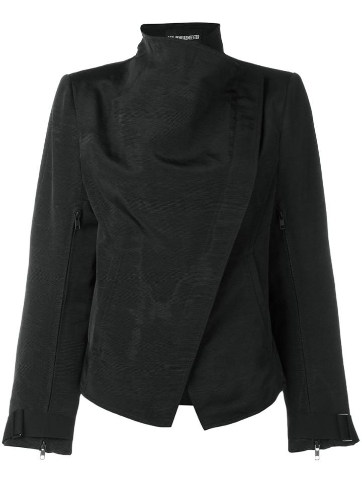 Ann Demeulemeester High Neck Biker Jacket - Black