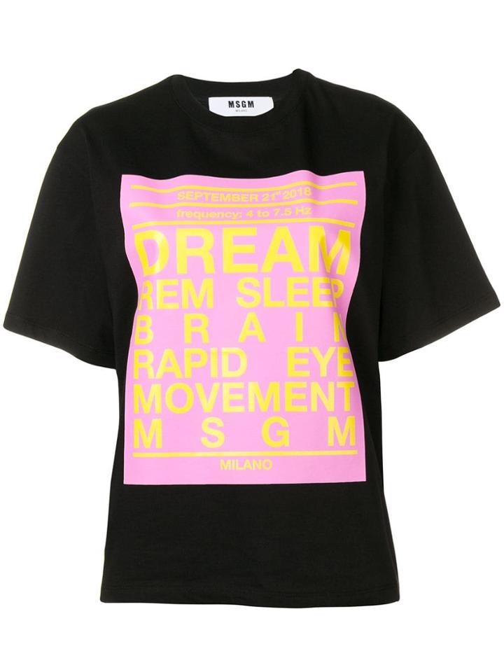 Msgm Text Print T-shirt - Black