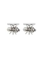Alexander Mcqueen Spider Skull Cufflinks - Silver