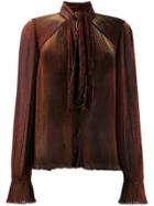 Marco De Vincenzo Pleated Long-sleeve Blouse - Red