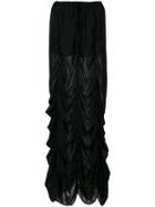 Vera Wang Long Draped Skirt, Women's, Size: 4, Black, Silk