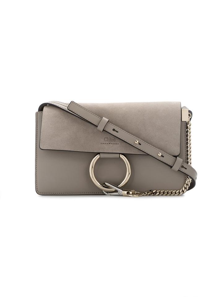Chloé Small Grey Faye Shoulder Bag - Nude & Neutrals